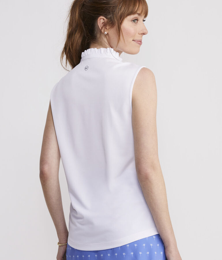 Performance Ruffled Sleeveless Polo