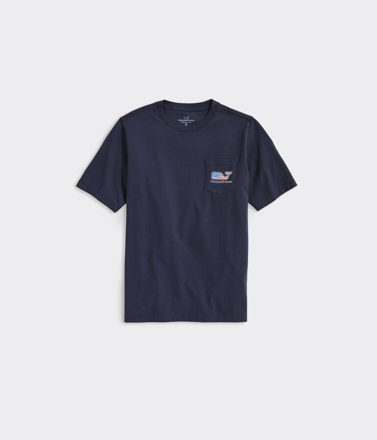 Boys' Flag Whale Short Sleeve Pocket Tee