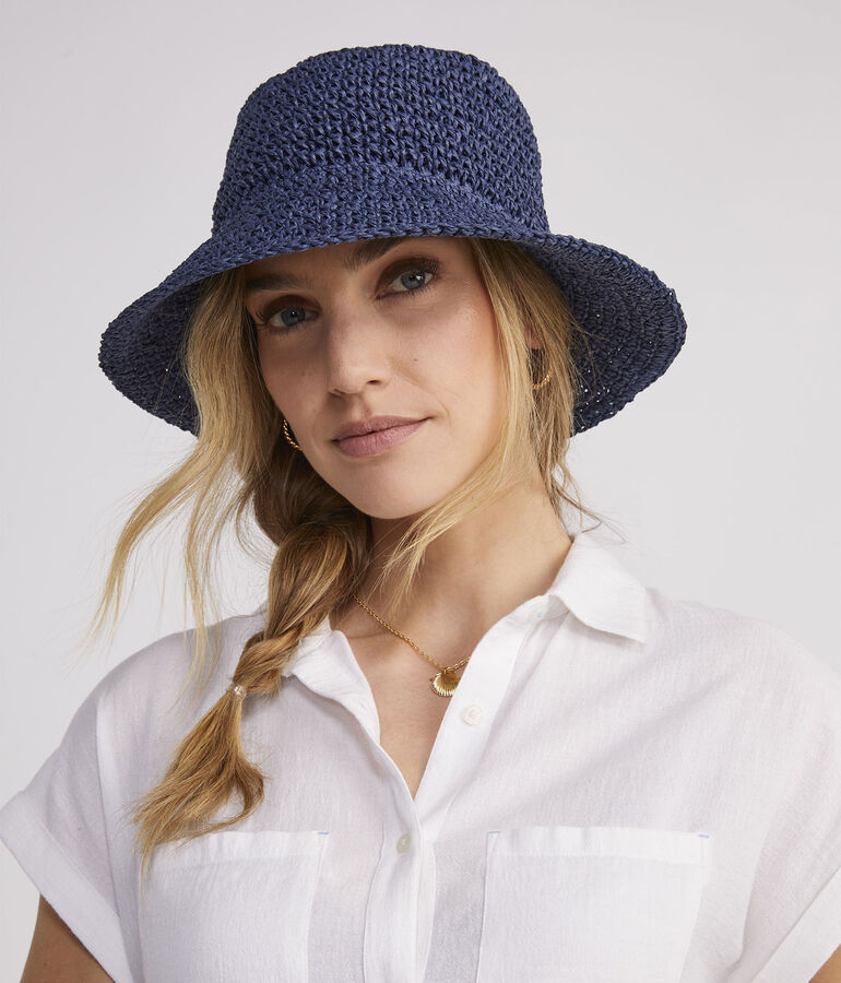 Crochet Raffia Bucket Hat