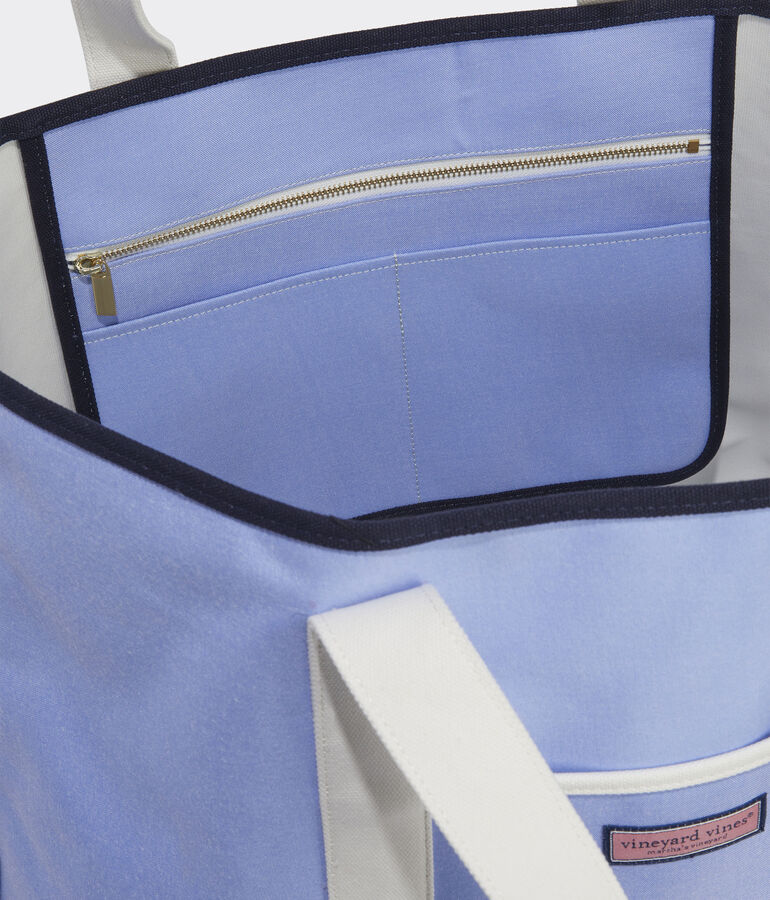 Canvas Trim Chambray Tote