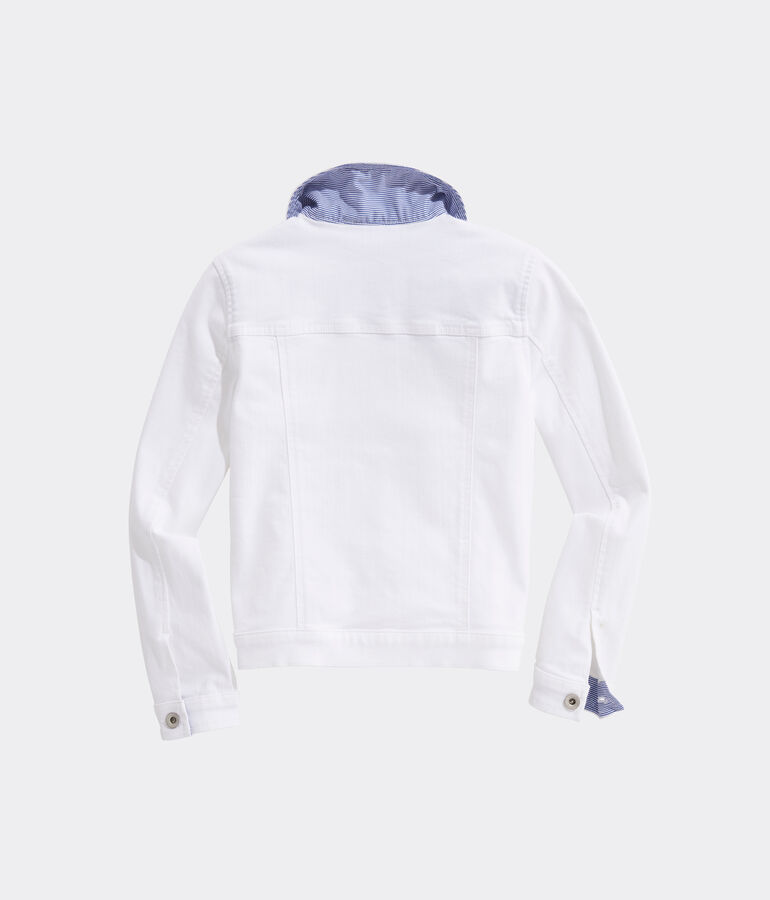Girls' White Denim Jacket