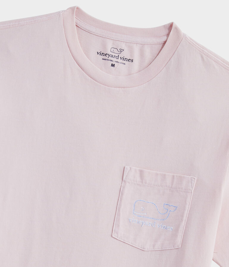 Garment-Dyed Whale Outline Short-Sleeve Pocket Tee
