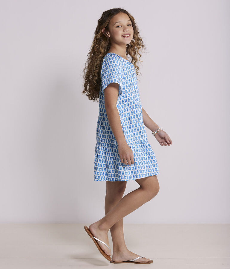 Girls' Printed Seastitch Double Gauze Dress