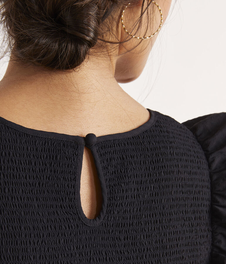 Harbor Seersucker Smocked Midi Dress