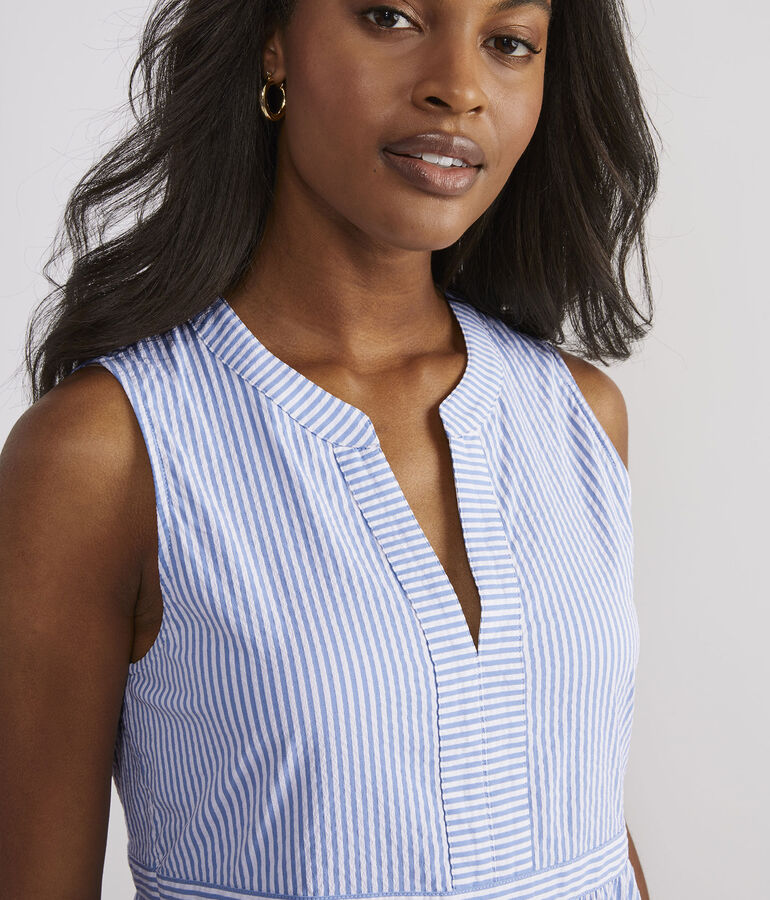 Harbor Seersucker Tiered Dress