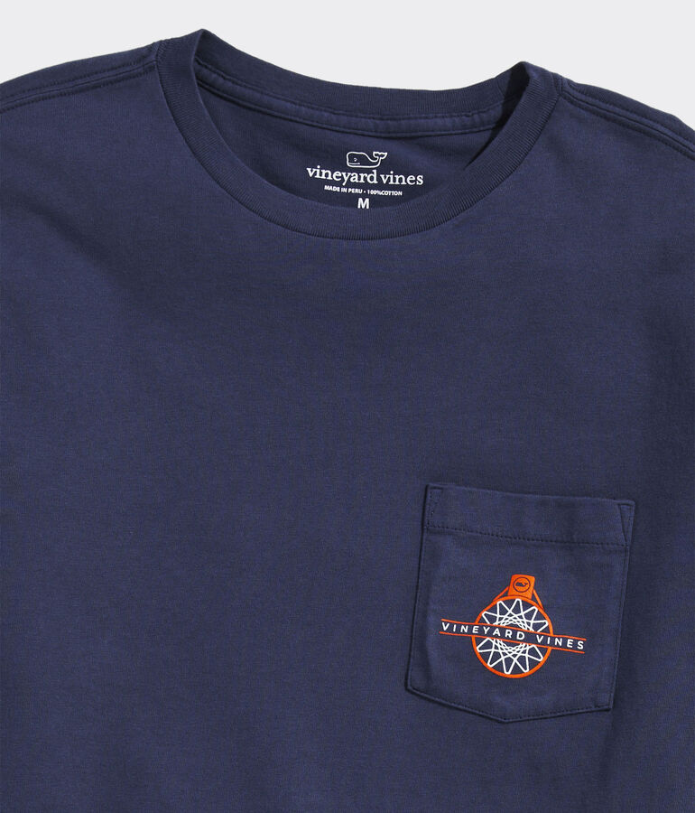 Overhead Basketball Hoop Long-Sleeve Pocket Tee