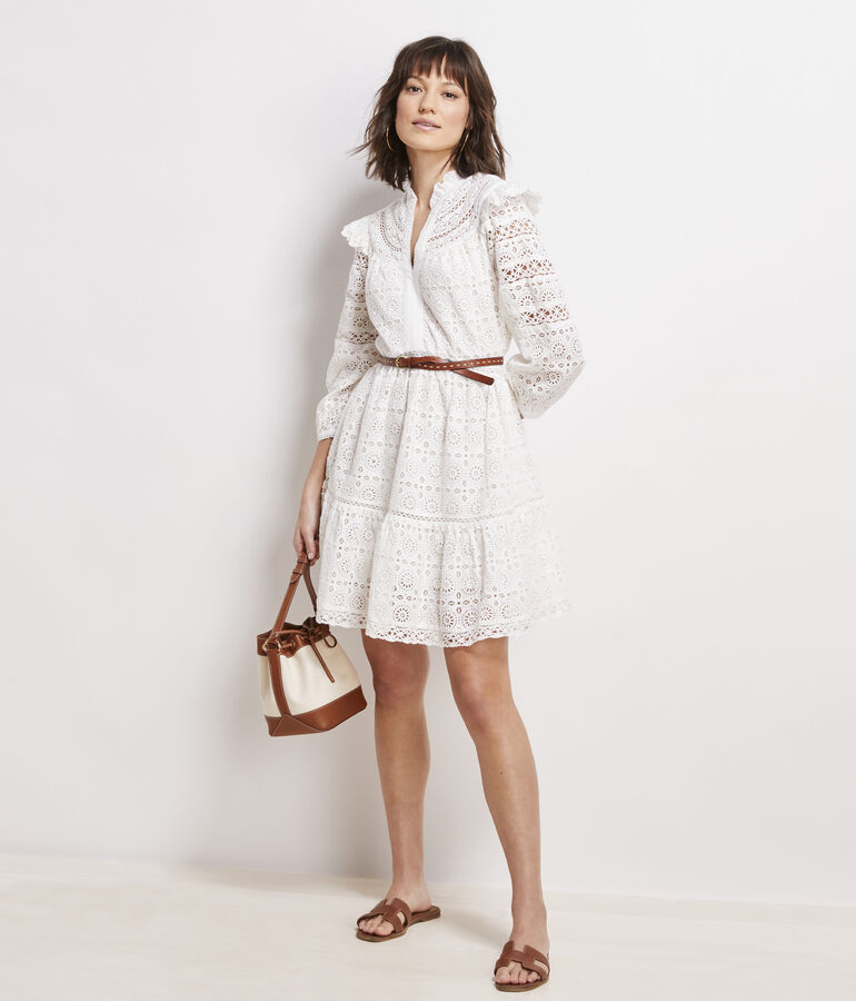 Tiered Eyelet Ruffle Dress