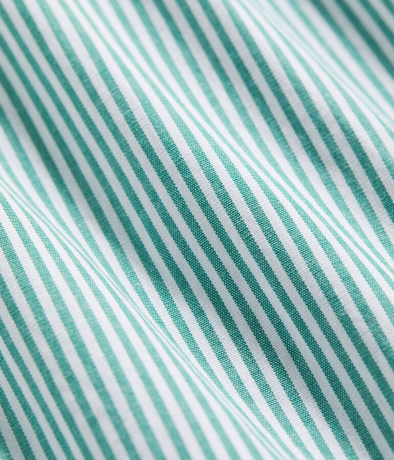 Girls' Striped Tiered Ruffle Neck Dress