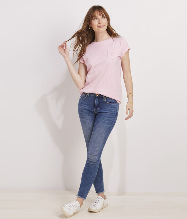 Painterly Hammock Palms Short-Sleeve Pocket Tee