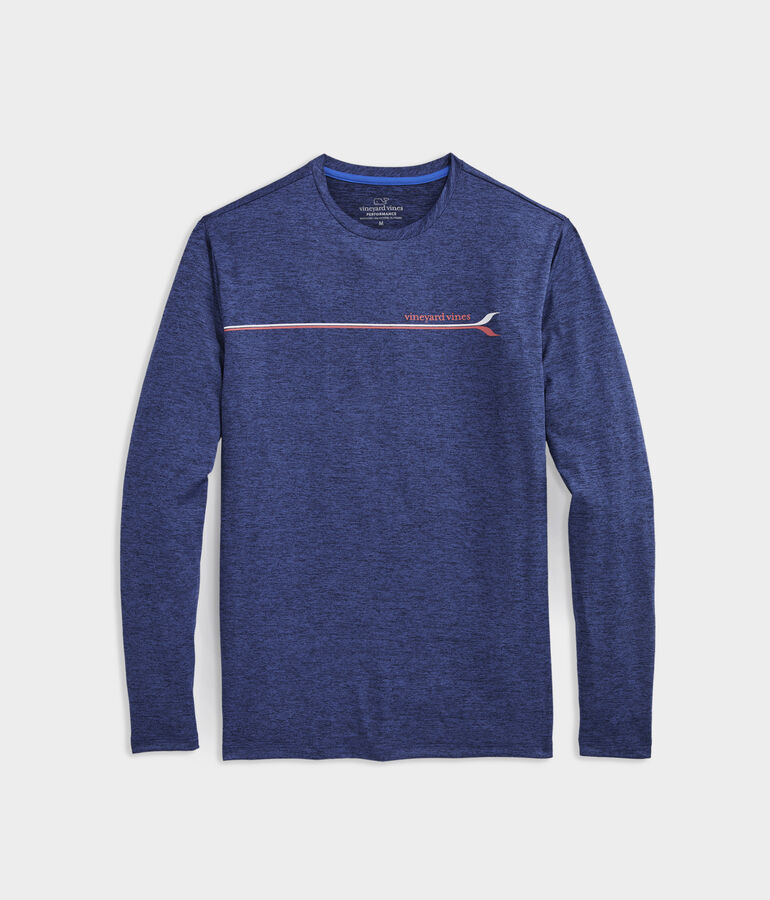 Whale Tail Line Long-Sleeve Harbor Performance Tee