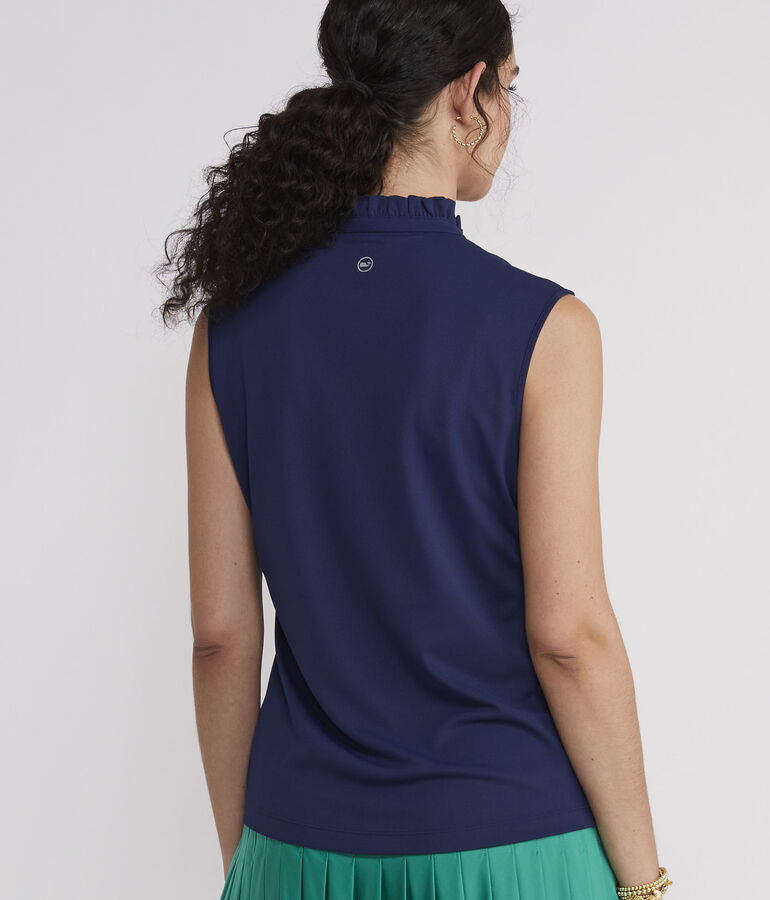 Performance Ruffled Sleeveless Polo