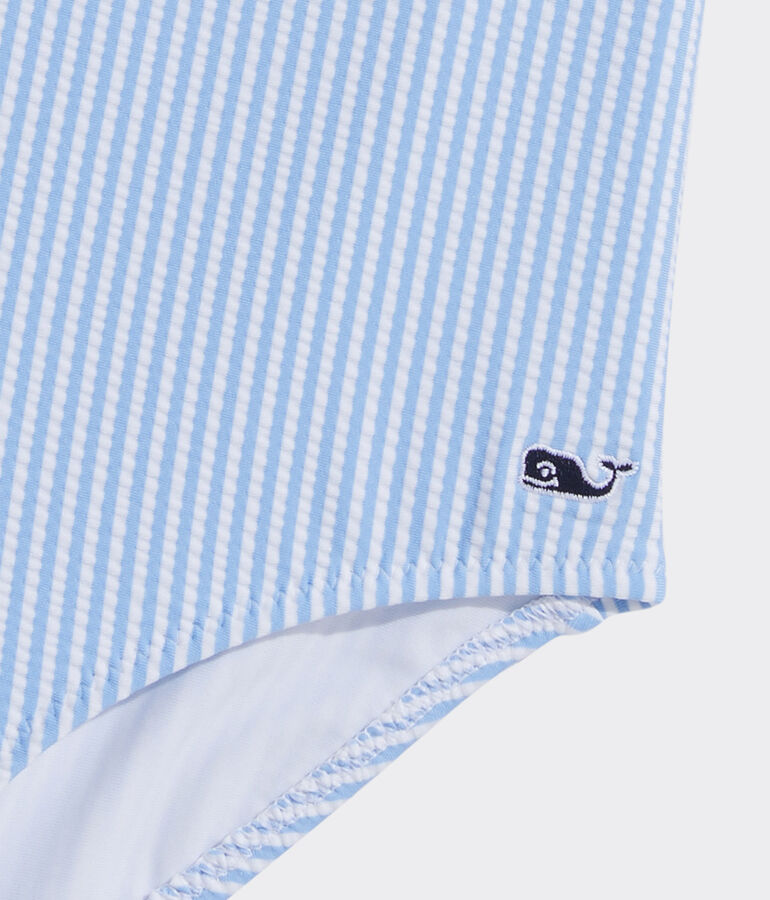 Girls' Seersucker Stripe Mix Sconset One-Piece