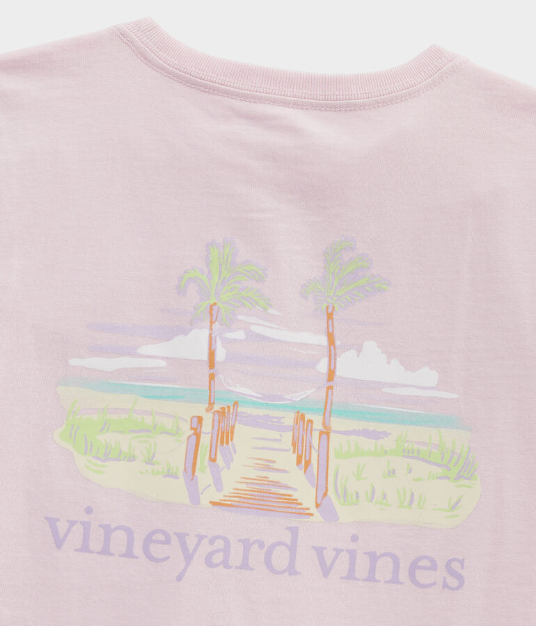 Girls' Painterly Hammock Palms Short-Sleeve Pocket Tee
