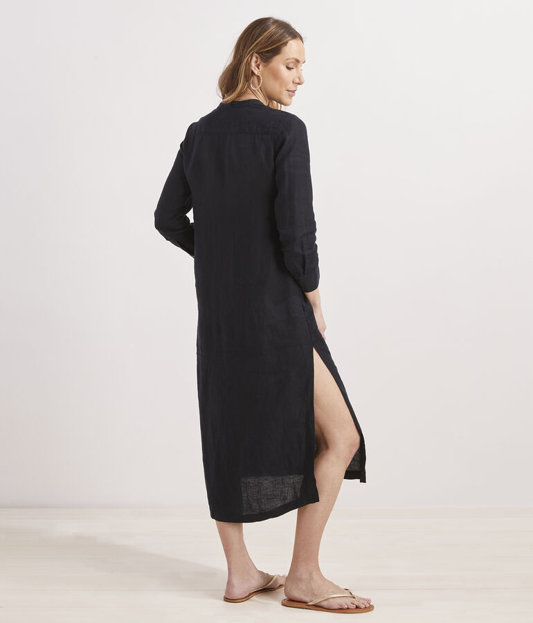 Linen Buttondown Midi Coverup