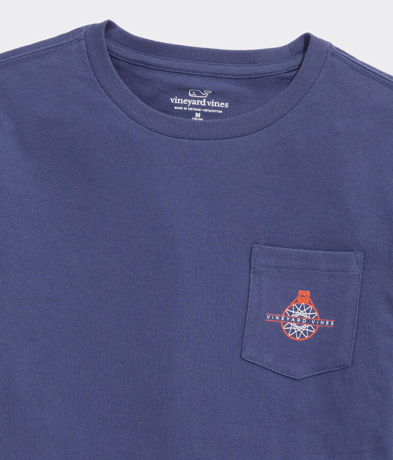 Boys' Overhead Basketball Hoop Long-Sleeve Pocket Tee