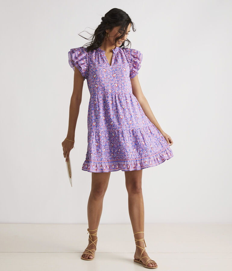 Katama Tile Tiered Ruffle Dress