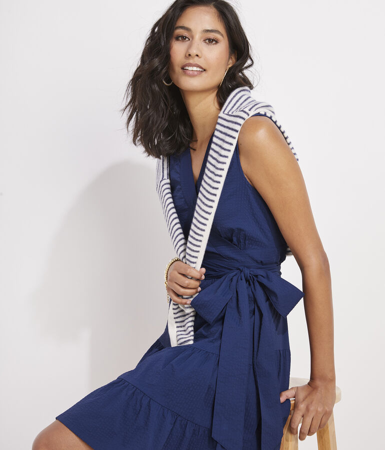 Harbor Seersucker Wrap Dress