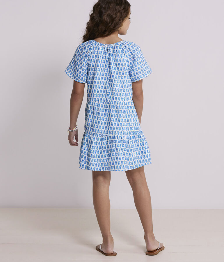 Girls' Printed Seastitch Double Gauze Dress