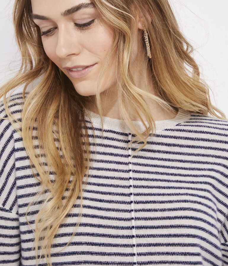 Seaspun Cashmere Striped Crew Sweater