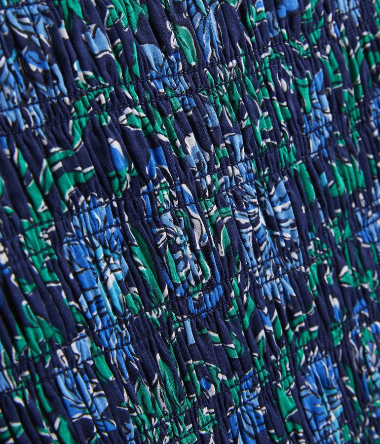 Floral Smocked V-Neck Maxi Dress