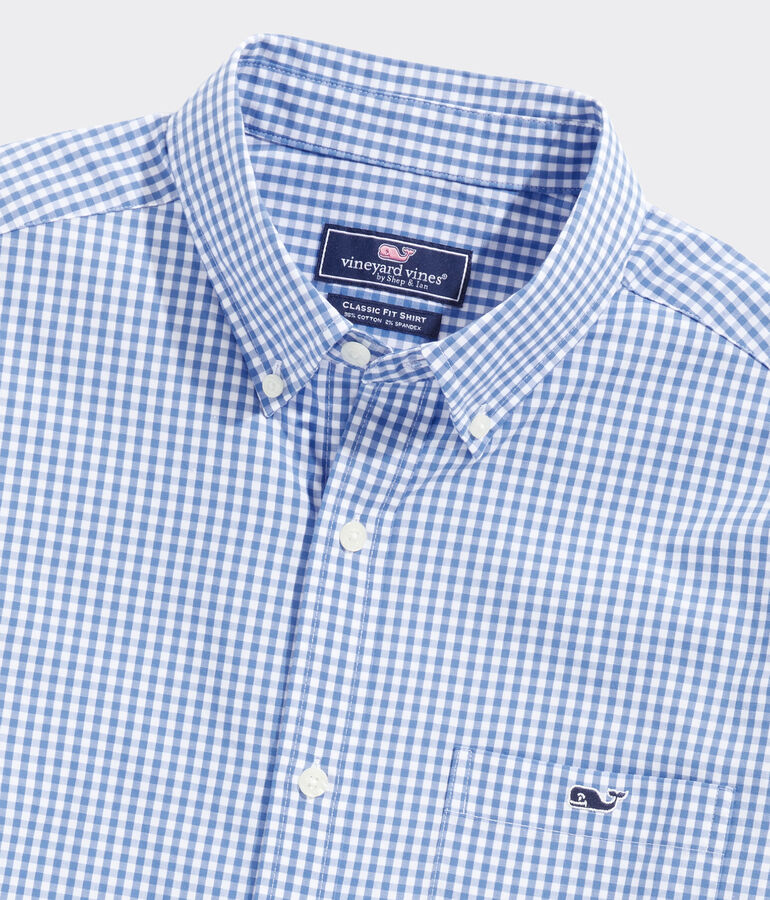 Stretch Poplin Gingham Shirt