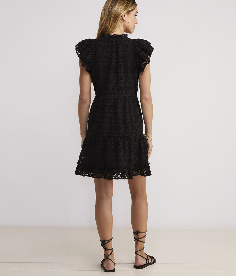 Eyelet Tiered Ruffle Dress