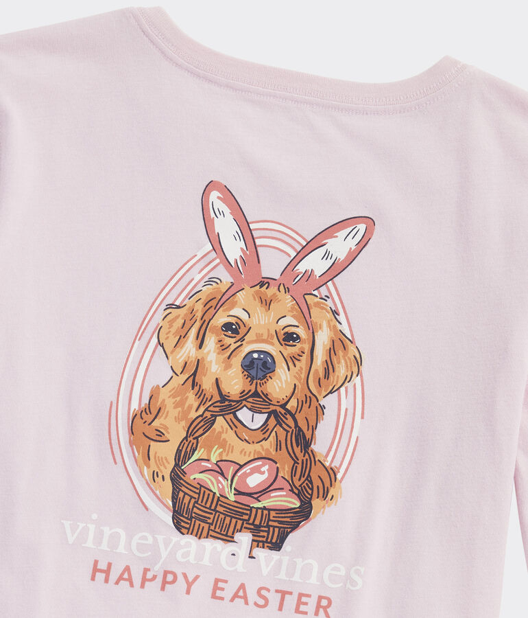 Girls' Easter Dog Long-Sleeve Pocket Tee