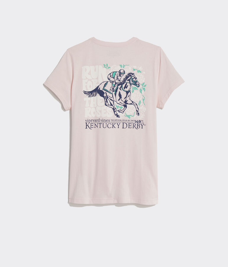 Kentucky Derby Women's Run For The Roses Short-Sleeve Pocket Tee