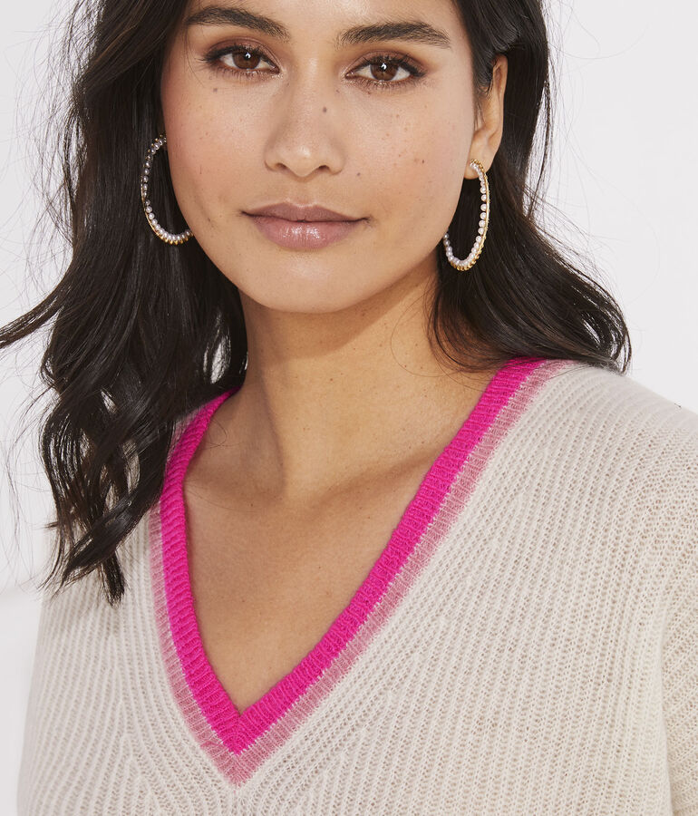 Seaspun Cashmere Pop V-Neck Sweater