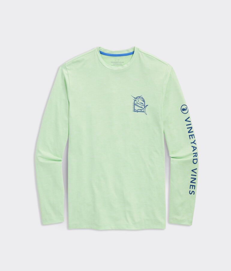 Marlin Outline Long-Sleeve Harbor Performance Tee