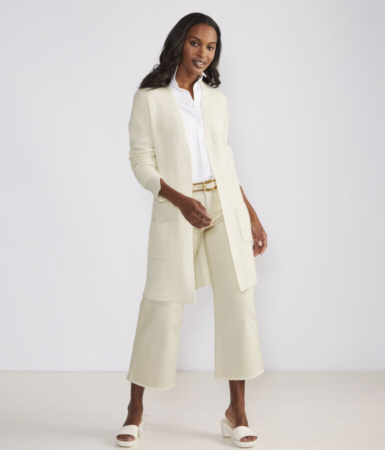 Lightweight Cashmere Open-Front Sweater