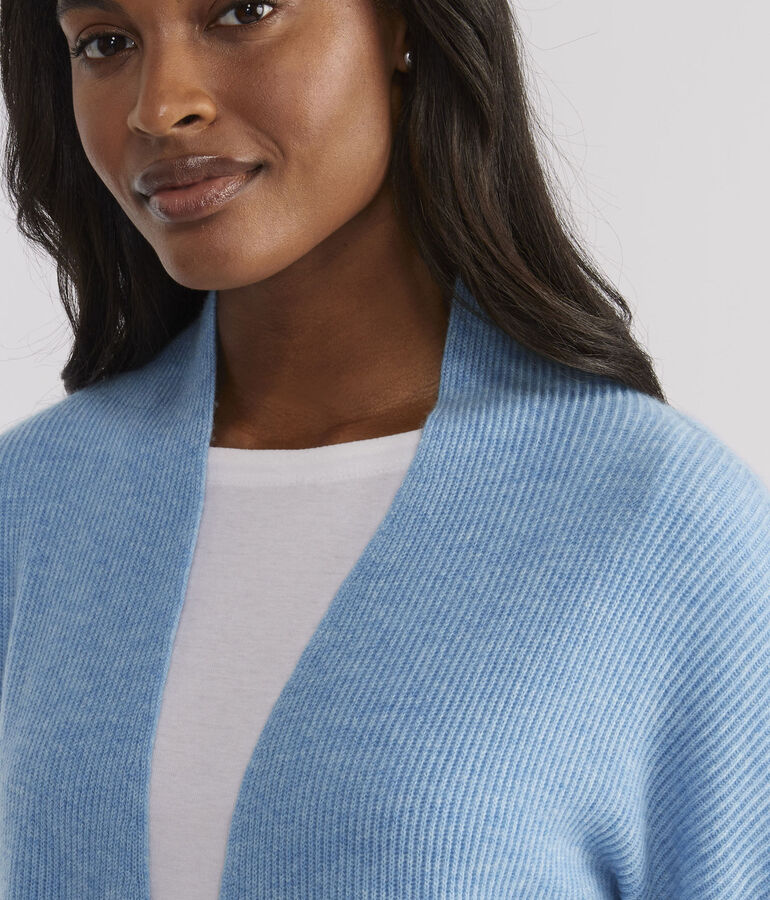 Lightweight Cashmere Open-Front Sweater