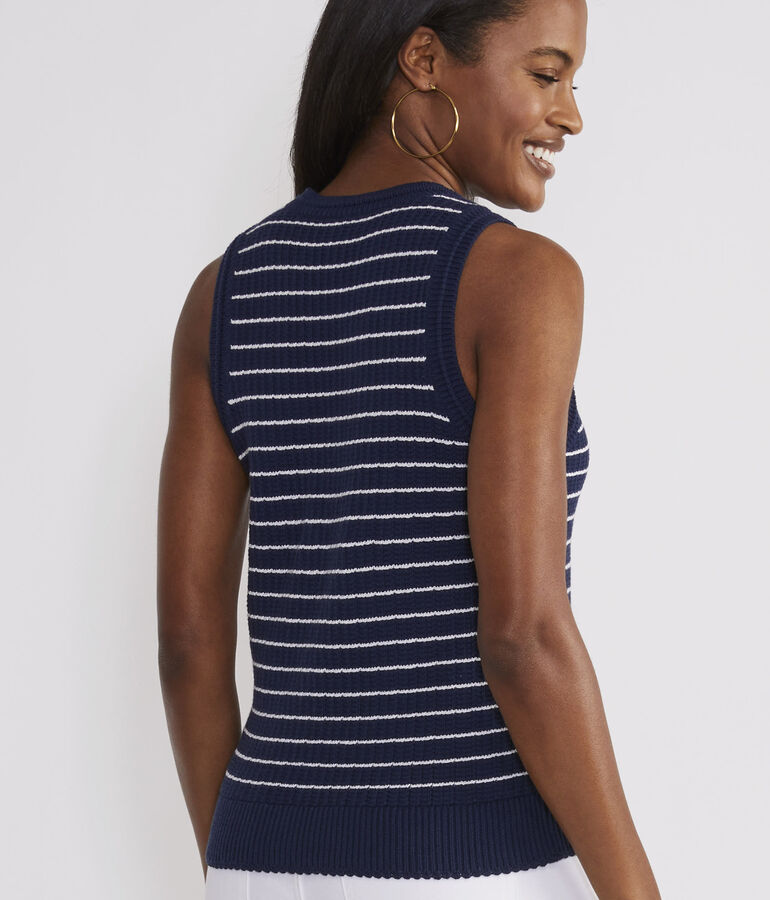 Textured Sleeveless Crewneck Sweater