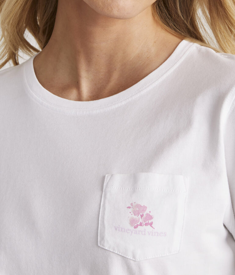 Mother's Day Floral Whale Long-Sleeve Pocket Tee