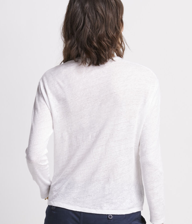 Long-Sleeve Linen Henley