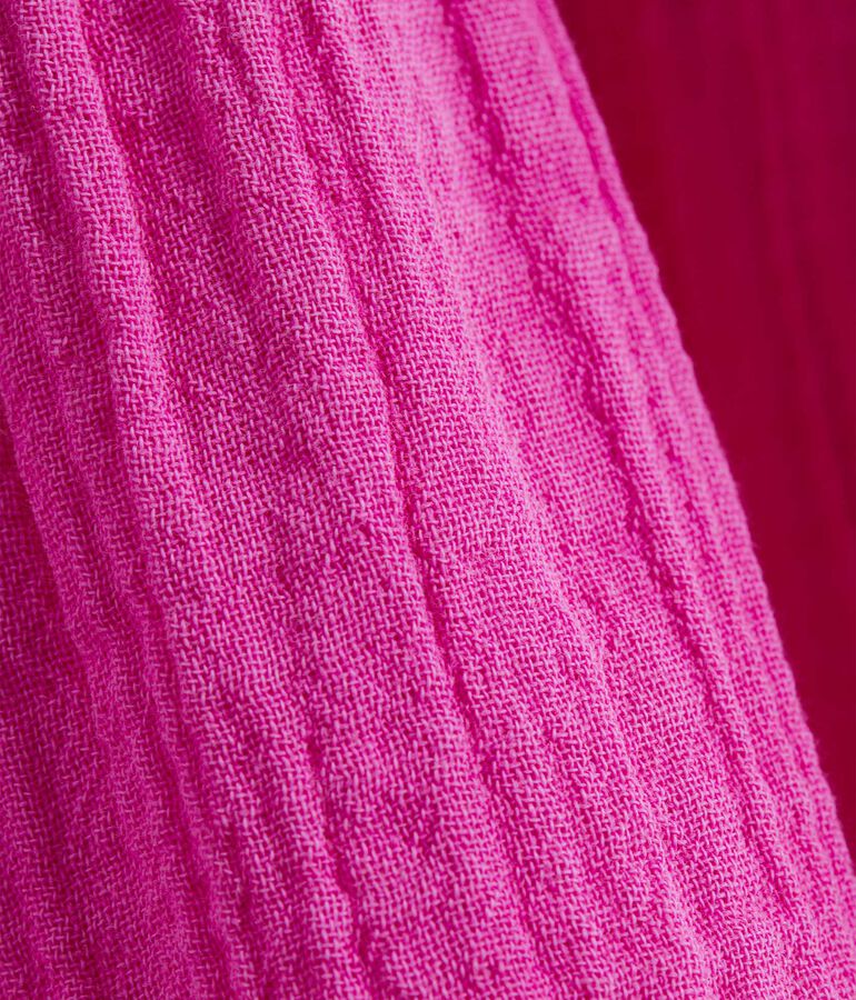 Seastitch Double Gauze Flutter-Sleeve Shirt Dress