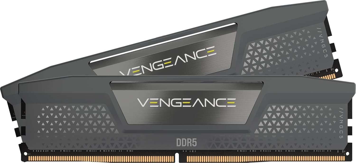 CORSAIR Vengeance DDR5 64GB (2x32GB) DDR5 6000MHz CL30 AMD Expo Intel XMP iCUE Compatible Computer Memory – Gray (CMK64GX5M2B6000Z30)