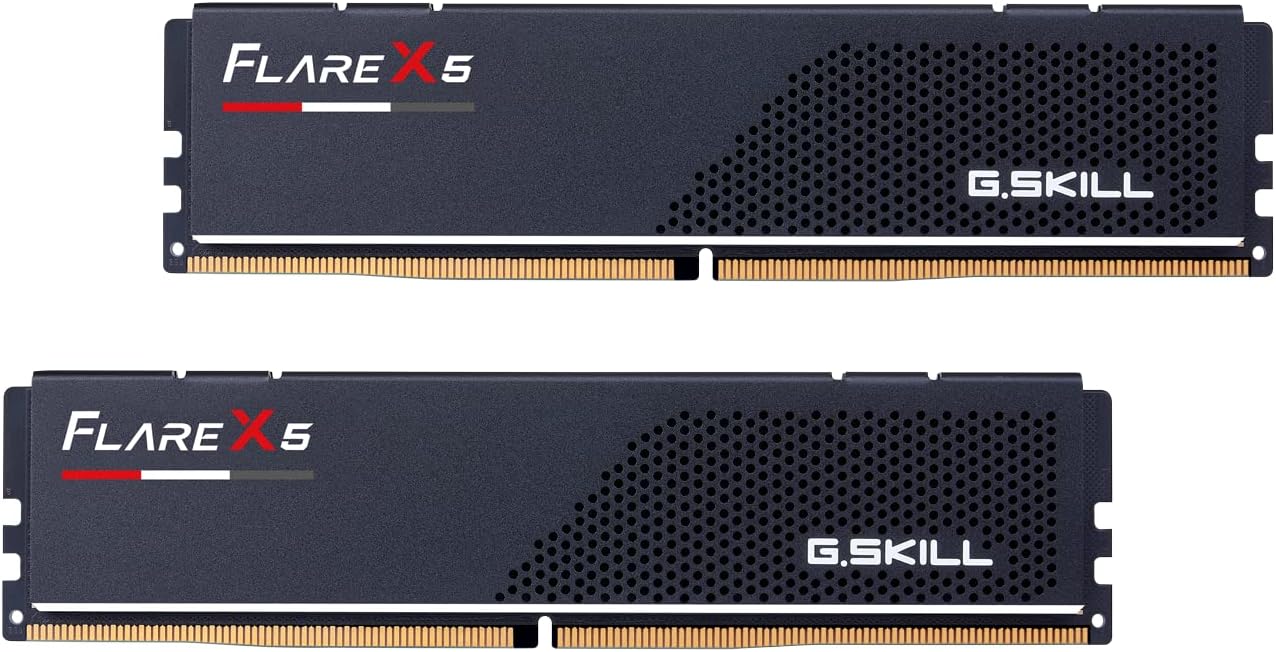 G.SKILL Flare X5 Series DDR5 RAM (AMD Expo & Intel XMP 3.0) 32GB (2x16GB) 6000MT/s CL36-36-36-96 1.35V Desktop Computer Memory U-DIMM - Matte Black (F5-6000J3636F16GX2-FX5)