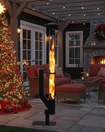 61-64-71 inch Portable Wood Pellet Stove - Smokeless Patio Rocket Stoves with Thickened Bottom - Painted Stainless Steel Outdoor Heater Suitable for Garden, Balcony and Camping Use