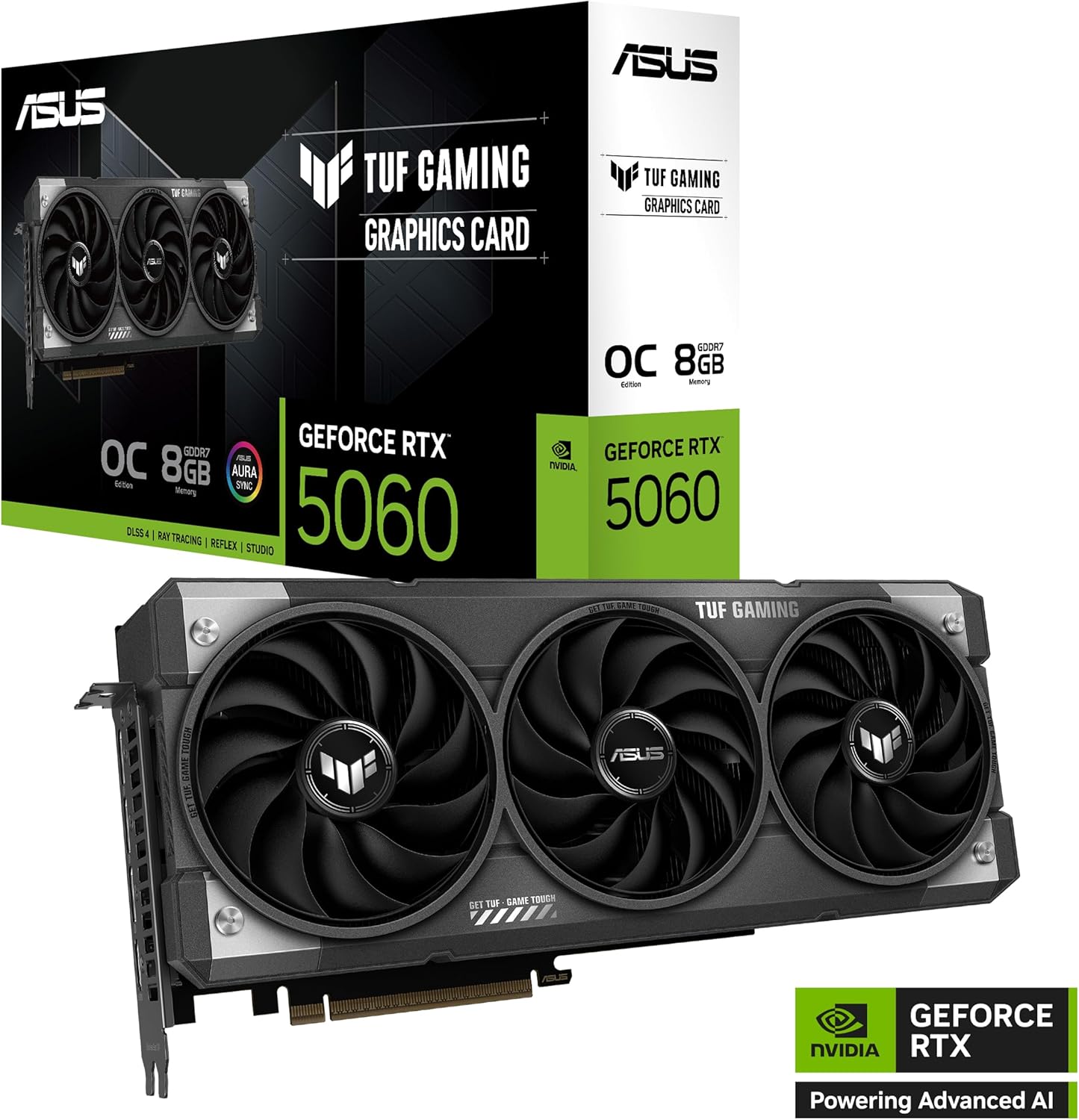ASUS The SFF-Ready Prime GeForce RTX™ 5060 8GB GDDR7 OC Edition Graphics Card (PCIe® 5.0, 8GB GDDR7, HDMI®/DP 2.1, 2.5-Slot, Axial-tech Fans, Dual BIOS)