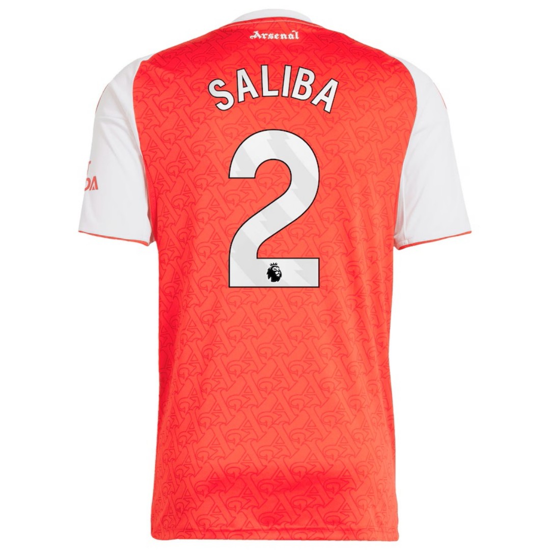 SALIBA #2 Arsenal Home Jersey 2025/26