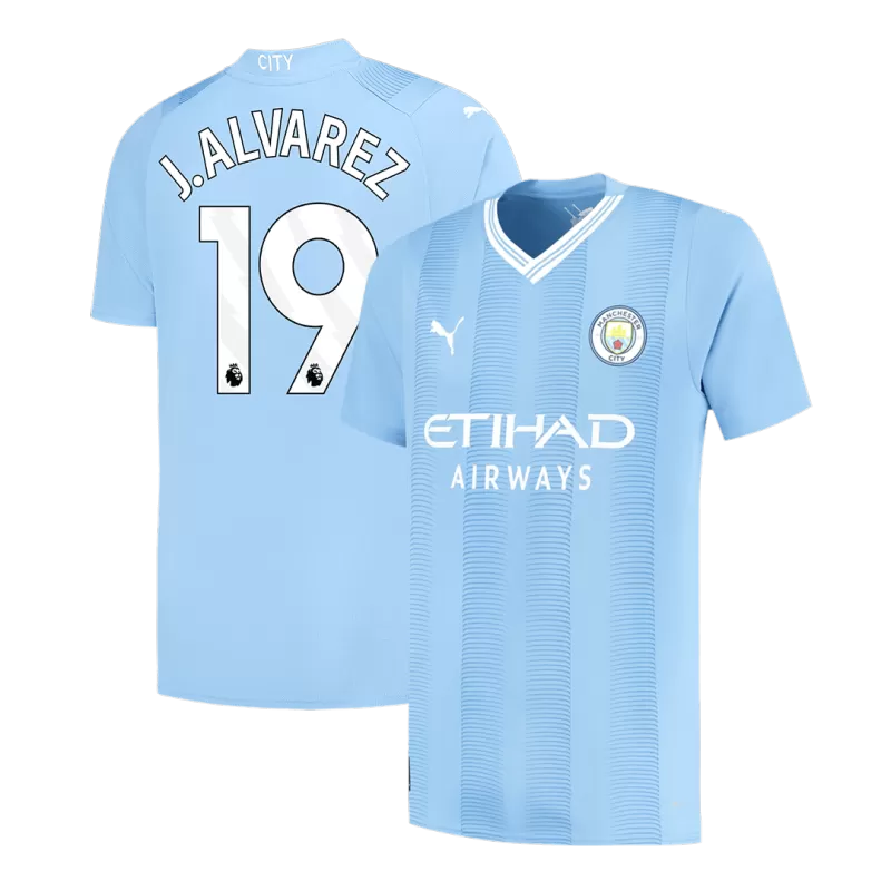 Men's J.ALVAREZ #19 Manchester City Home Soccer Jersey Shirt 2023/24