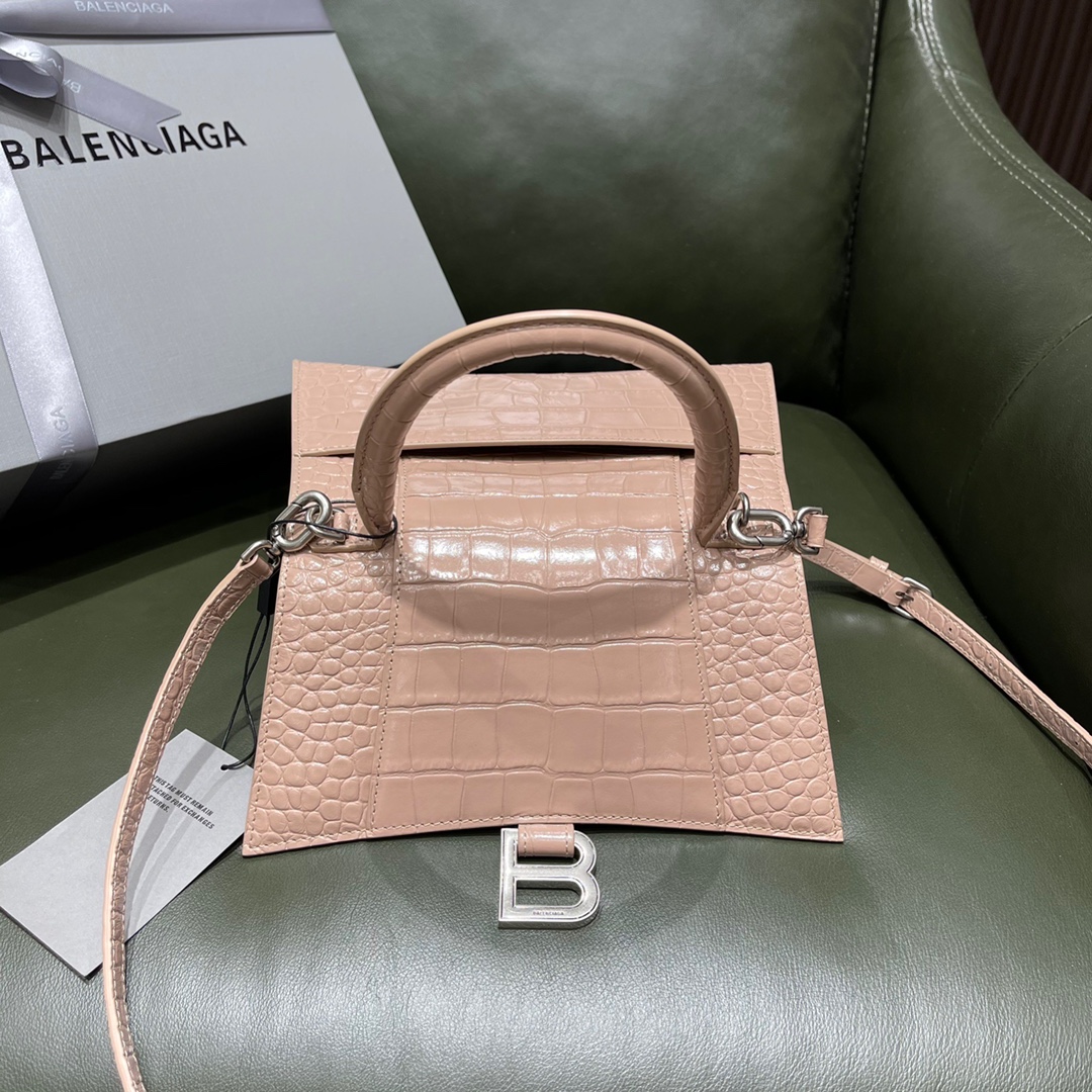BALENCIAGA 𝐇𝐨𝐮𝐫𝐠𝐥𝐚𝐬𝐬𝐬 𝐒 crocodile-textured cowhide