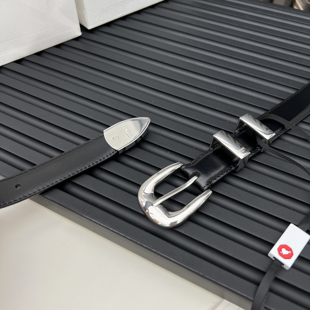 CELINE WESTERN medium belt in smooth calfskin