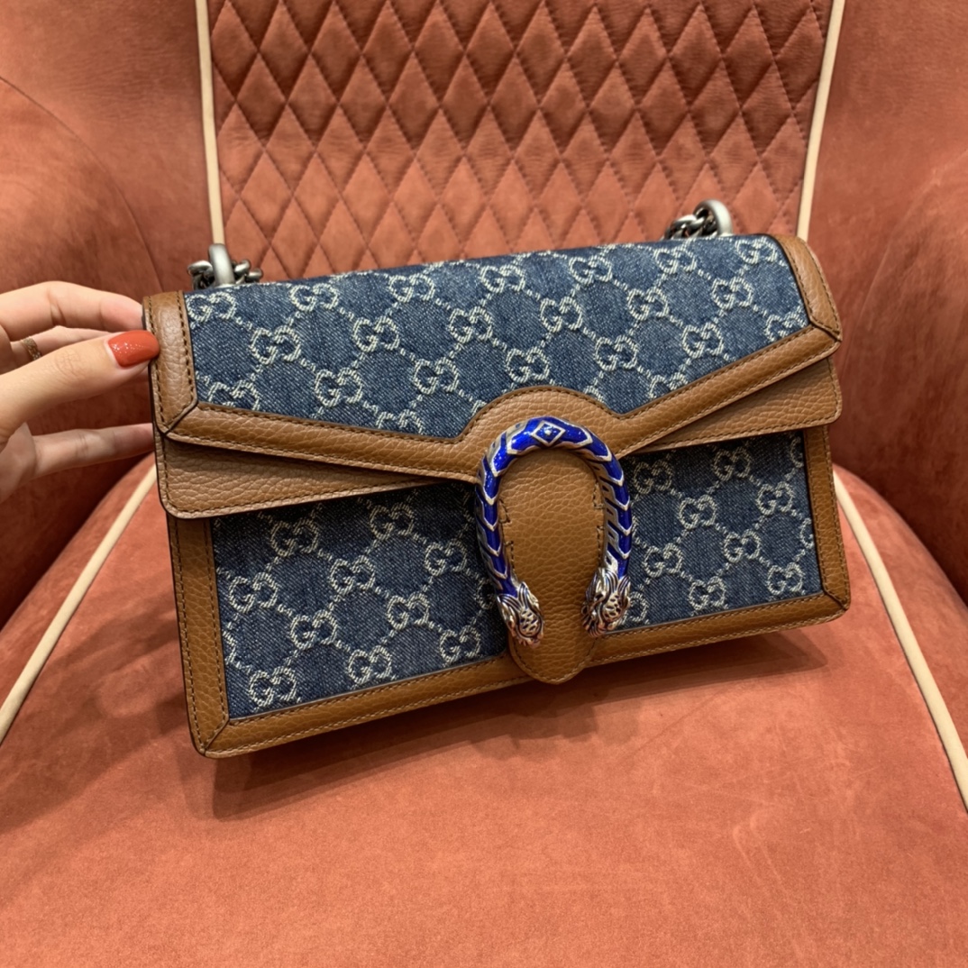 GUCCI 𝙂𝙐𝘾𝘾𝙄 𝘿𝙀𝙉𝙄𝙈 Denim Series Denim Dionysus Medium 28 # 400249