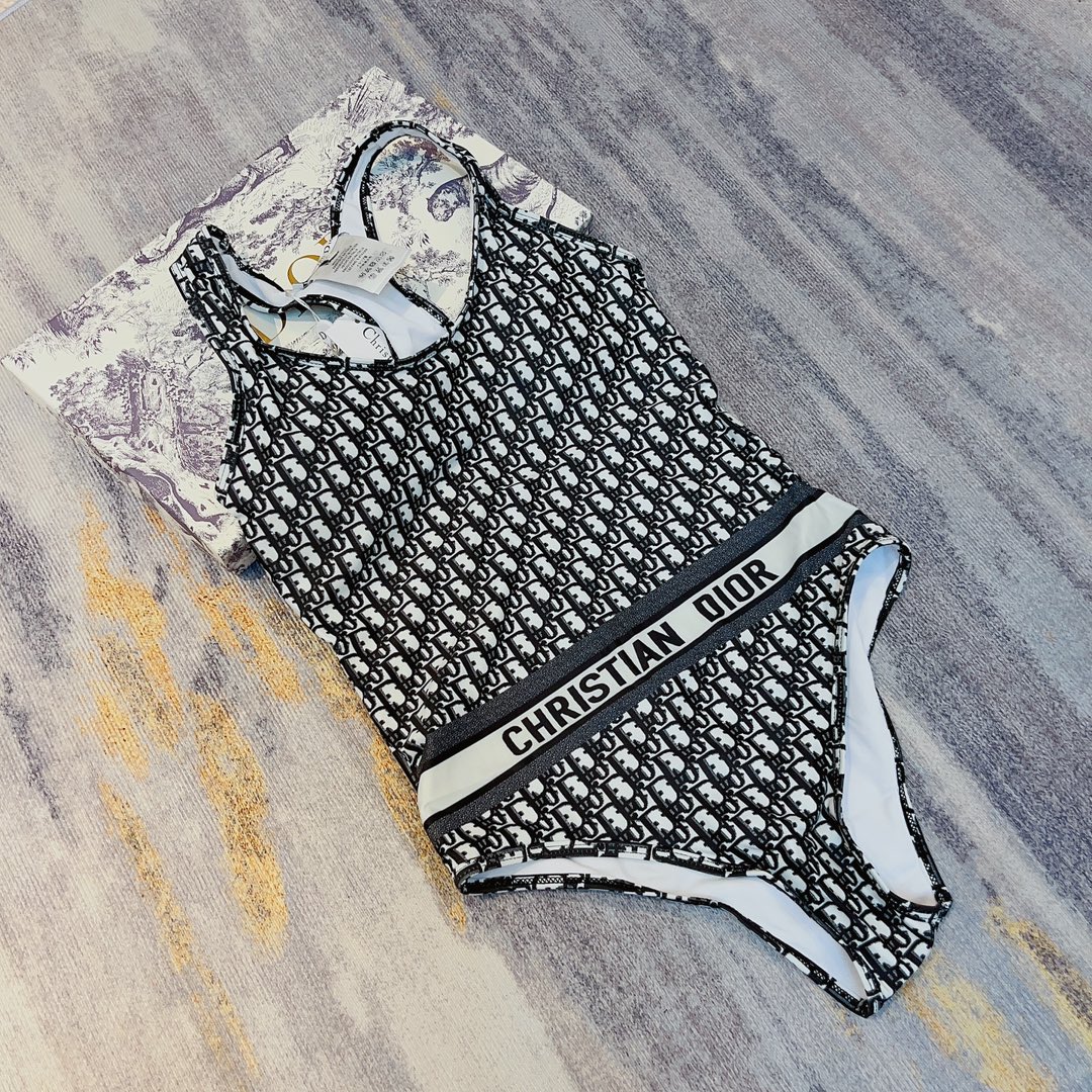 Dior long sleeve one piece swimsuit