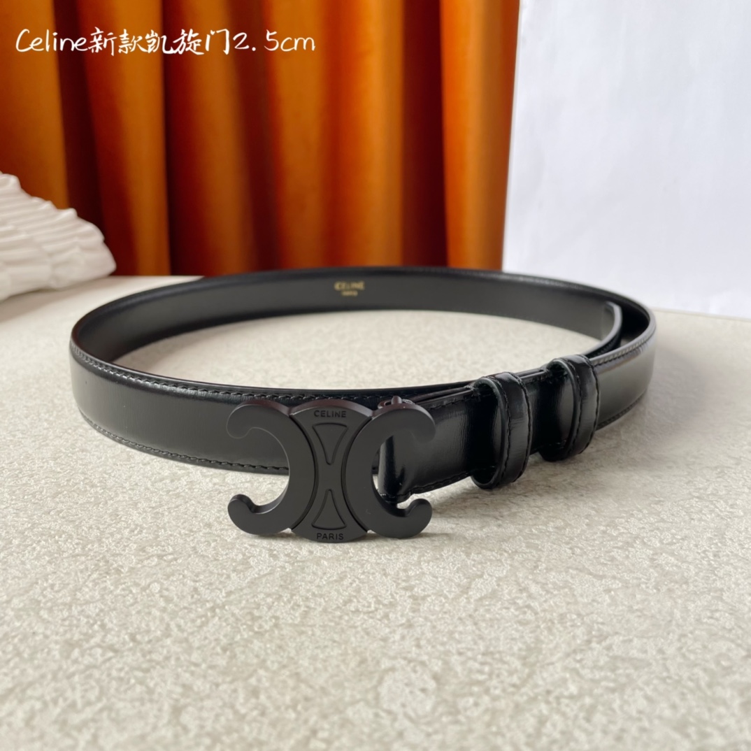 CELINE new leather Arc de Triomphe buckle ladies belt