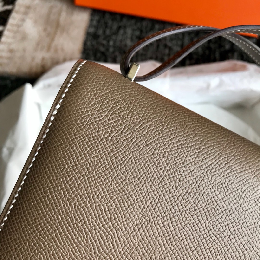 Constance18 elephant gray original epsom leather gold buckle silver buckle