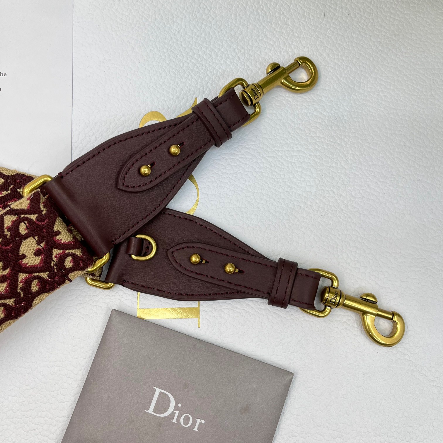 Dior Burgundy D Shoulder Strap