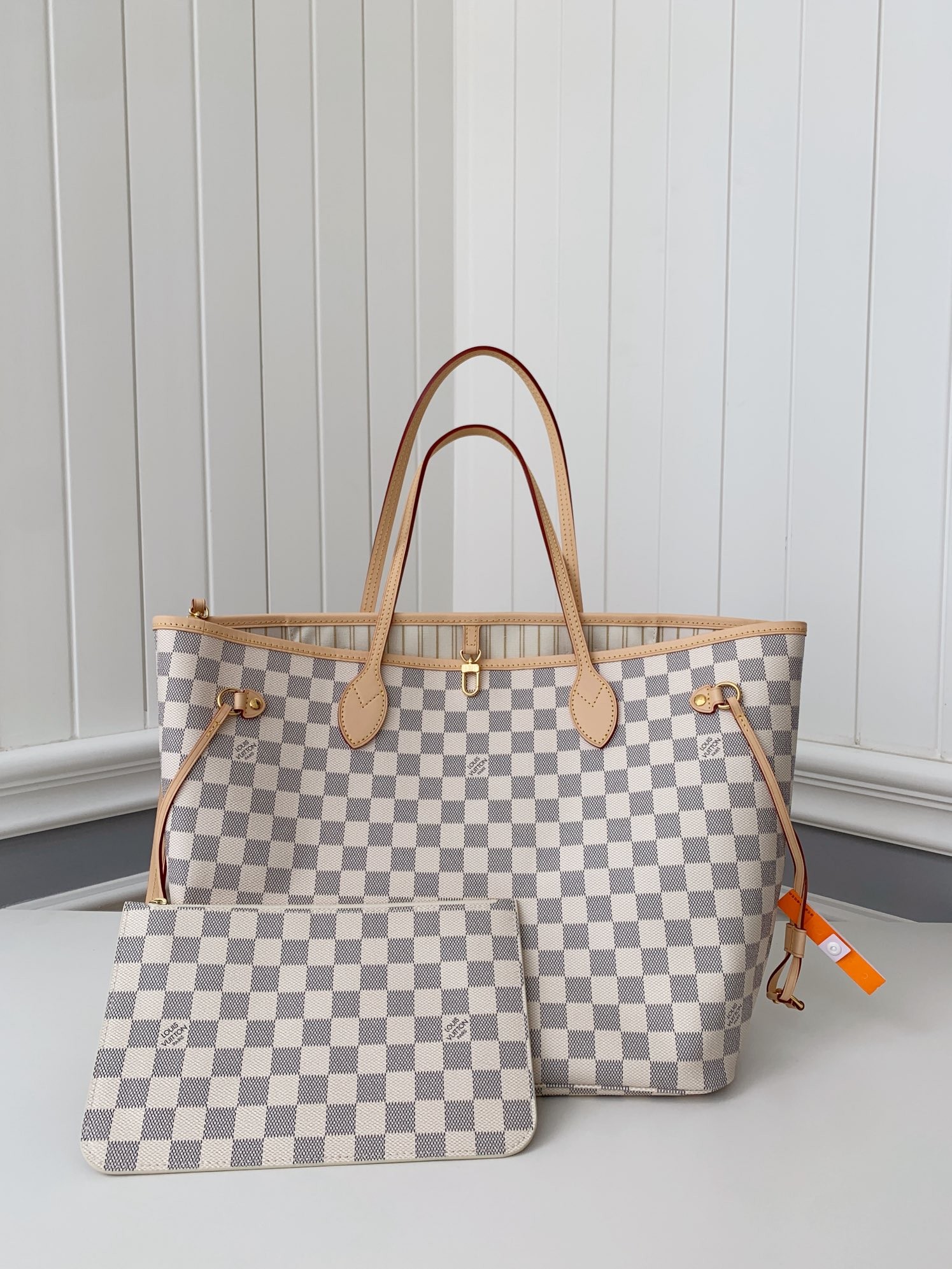 Louis Vuitton NEVERFULL Apricot Medium Shopping Bag M41177, Top Quality Size: 31 * 28 * 14cm